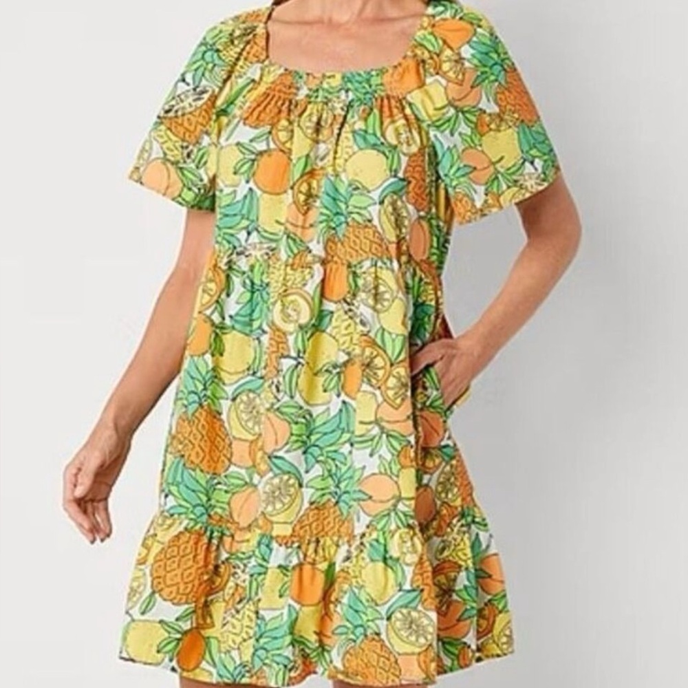 NWT Peyton & Parker Tropical Fruit Print Dress - Picture 1 of 9